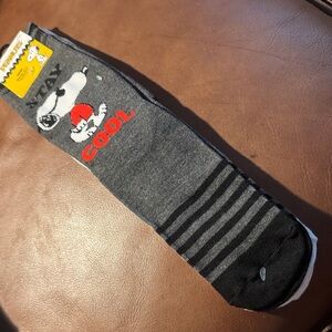Peanuts Snoopy Cool Gray and Black Socks